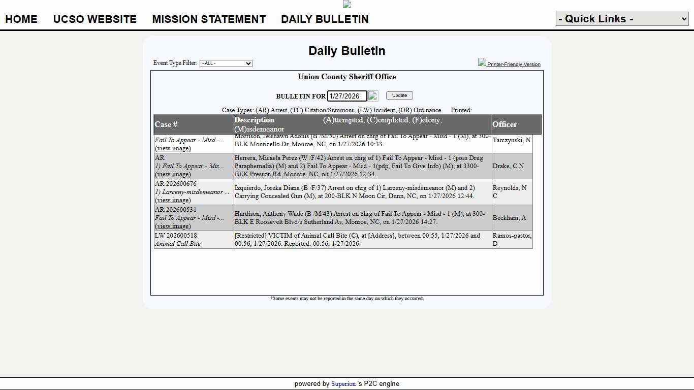 Union County Sheriff Office P2C
