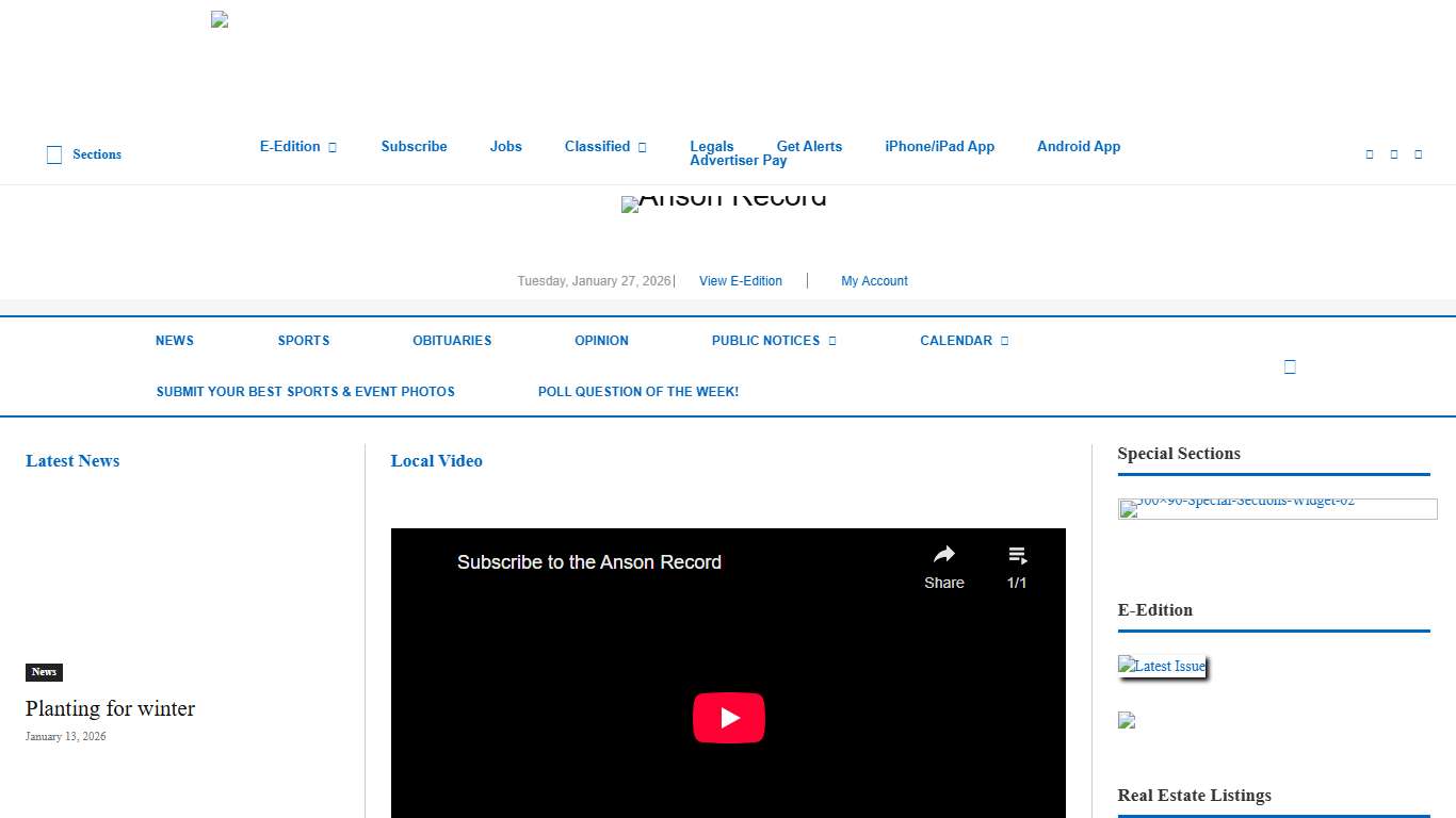 Anson Record Wadesboro, NC News, Sports, Obituaries and Classifieds